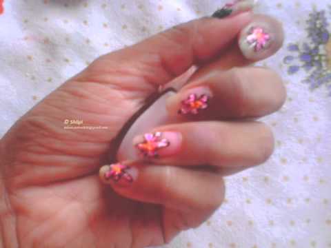 Shilpi Nail Design-06 (3d flower)- (Indian Nail Design Channel By SHILPI )