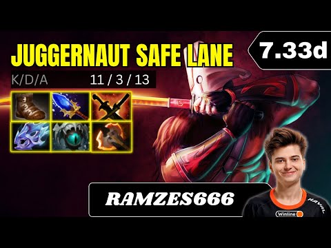 PATCH 7.33d - RAMZES666 Juggernaut Safe Lane Gameplay - Dota 2 Full Match Gameplay