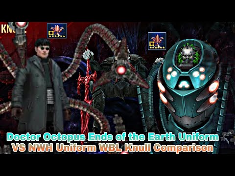 Doctor Octopus Ends of the Earth Uniform VS NWH Uniform WBL Knull Comparison - Marvel Future Fight