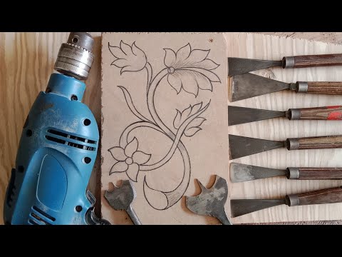 How to wood carving Flowers design and leaf ideas amazing carvi for beginner