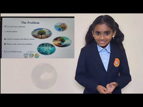 When children care for the Earth, the future is safe 🌱💫 — Swasthika on My Earth, My Responsibility.”