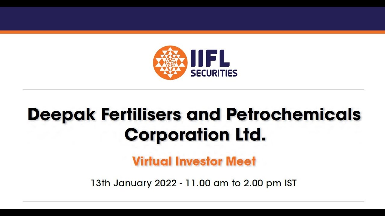 DFPCL Virtual Investor Meet | 13th January 2022 11.00am to 2:00 PM IST