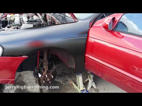 Front Fender Replacement '99 Nissan Sentra - Body work video