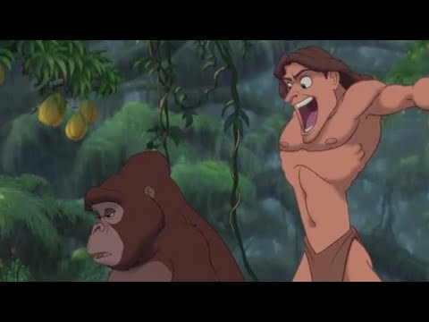Tarzan plays a trick on Kala