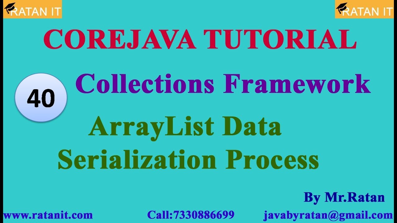 Core java || Collections Framework || video-40 || ArrayList Data Serialization || By Ratan sir