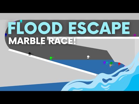 Flood Escape - Survival Algodoo Marble Race