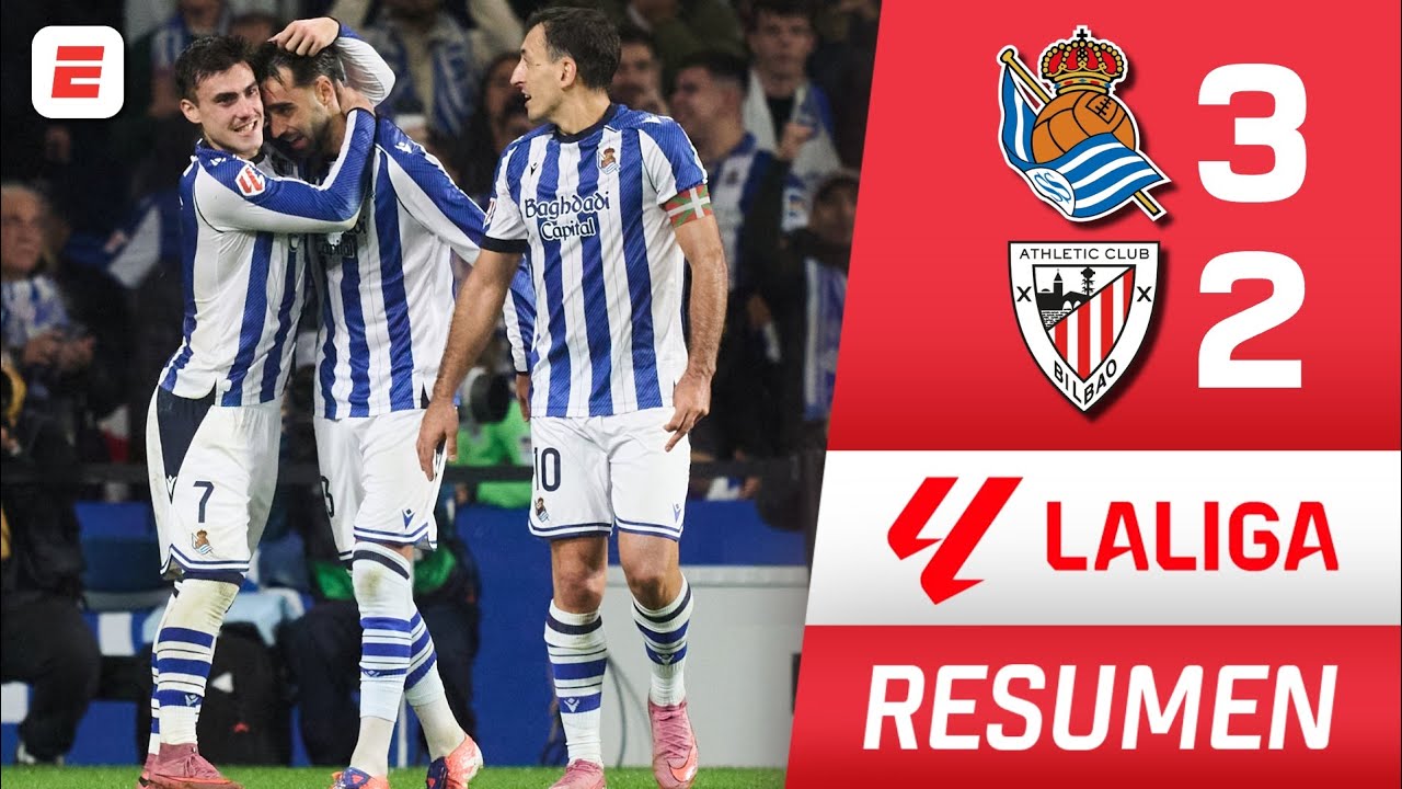 LA REAL SOCIEDAD LE SACÓ UNA VICTORIA 3-2 al ATHLETIC CLUB en un PARTIDAZO | Resumen | La Liga