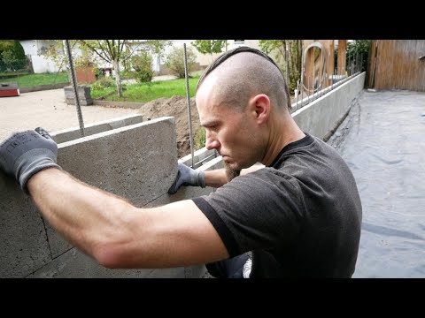 Gartenmauer aus Schalungssteinen, Mauer aus Hohlkammersteinen, Stützmauer selber bauen