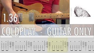 GUITAR ONLY • 1.36 Coldplay Cover • Guitar Tab • Tutorial • Lesson