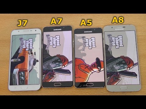 Samsung Galaxy A7 (2016) vs J7 vs A8 vs A5 (2016) - GTA San Andreas Gameplay Test (4K)