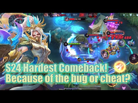 S24 Hardest Comeback ! Because of a bug or cheat ? Top Global Hanabi - Mlbb