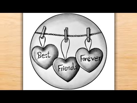 BFF Drawings Easy Step by Step | Best Friends Drawing | Pencil Drawing |  Friendship Day Drawing - YouTube