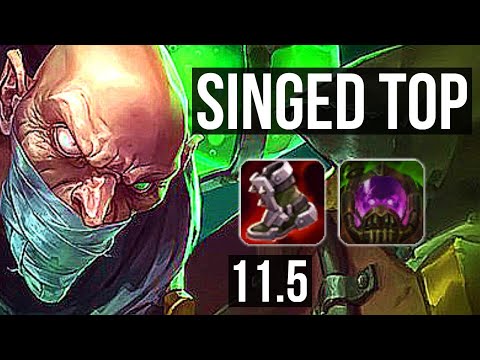 SINGED vs EZREAL (TOP) | 1700+ games, Rank 7 Singed, 1.5M mastery, 4/1/3 | BR Master | v11.5
