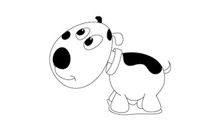 How to draw Cartoon Dogs - Easy step-by-step drawing lessons for kids
