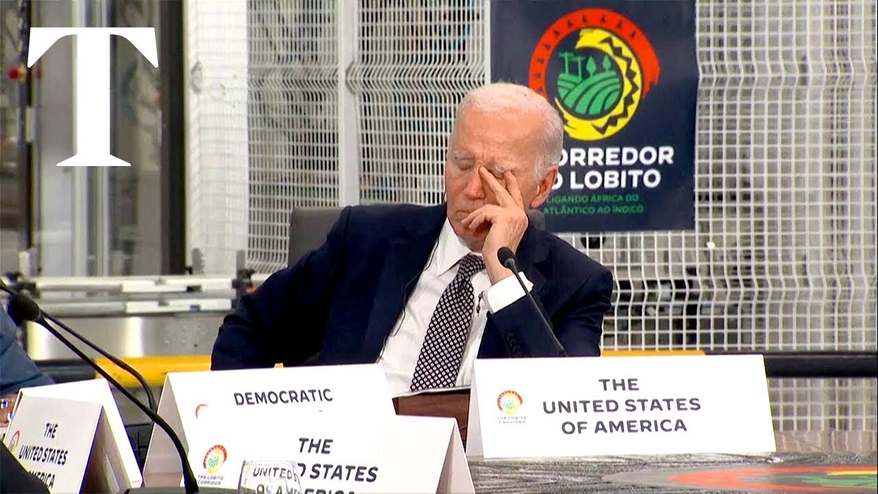 President Biden appears to fall asleep at meeting in Angola