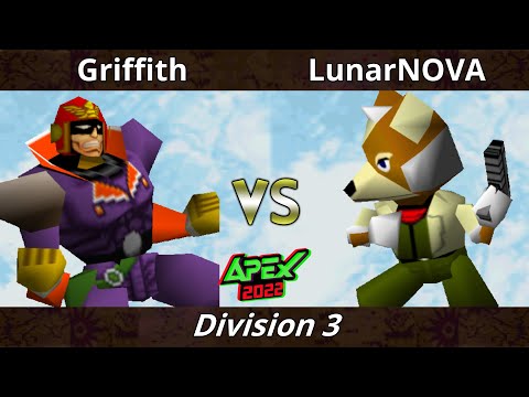 Apex 2022 - griffith (Captain Falcon) Vs. LunarNOVA (Fox) SSB64 Smash Bros Tournament