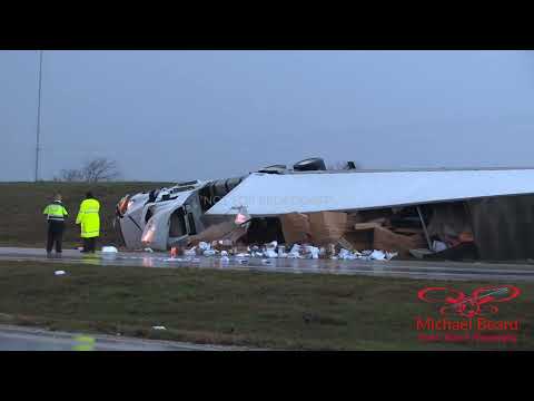 12-13-2022 Decatur, TX - Tornado causes major damage, flips semi