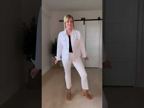 White Denim Jacket Outfits For Spring - Fashion Over 50