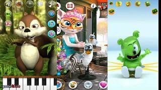 My Talking Cat ANGELA Talking James squirrel Bubble Bear - funny video for kids