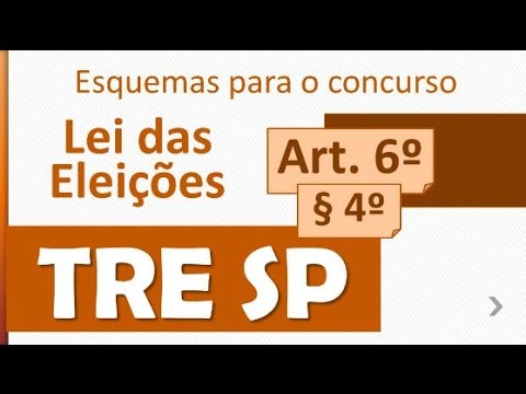 Esquemas de Direito Eleitoral - TRE SP Concurso 2016 2017 - Lei das Eleições Art. 6, § 4º
