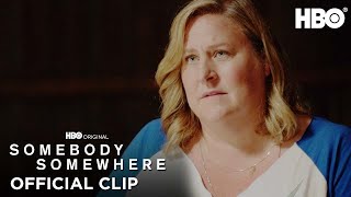 Streaming on: HBO
Watch if you like: Ted Lasso, Fleabag, Freaks And Geeks
Run:  2 Seasons (Season 2 airing now)
There are a lot of wonderful fictional worlds out there (Hogwarts, the Shire, Wakanda...), which is why it's so weird that if I could pick a place to go right now, I think I'd choose to be with Sam and Joel, shooting the shit in a fast food drive-through line in Kansas. While Somebody, Somewhere has a lot of great things going for it, the best part is absolutely the friendship between the two main characters, Sam and Joel (played magnificently by Bridget Everett and Jeff Hiller). The show starts with Sam feeling lost and aimless a year after her sister, whom she moved back to her hometown to care for, dies of cancer. Joel recognizes her from high school (although Sam can't say the same for him), and the two strike up a beautiful friendship, bonding over singing, step-counting, and small-town gossip.
The show oscillates between heart-wrenchingly sad and hilariously funny, sometimes even within the same scene. It's not unusual for me to cry from both sadness and from laughing too hard in just one episode. (And I don't say cry figuratively. If you don't believe me, watch the episode where both Joel and Sam call each other while getting explosive diarrhea after eating something called "St. Louis Sushi.") Some of the jokes come from well-written scenarios, but others seem so organic that they make me feel like I'm just hanging out with (ridiculously funny) friends. Isn't that kind of what we all want from good tv?
But Somebody, Somewhere handles its themes of grief and complicated family dynamics just as well as it does the comedy, which is what makes the show so special. And even though there are some heavy moments throughout, it also makes me feel so good, like my heart is being filled. The second season is still airing as of now, so I don't know if it will get renewed, but if it doesn't I may have to mail HBO a special box of homemade St. Louis sushi. 
