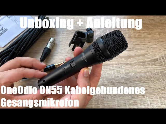 Vídeo relacionado con OneOdio ON55 Micrófono con Conector Jack, Soporte de Clip y Cable XLR de 5m, Carcasa 100% metálica, Sonido para Karaoke, Estudio, Streaming, Mezclador, podcasts, DJ