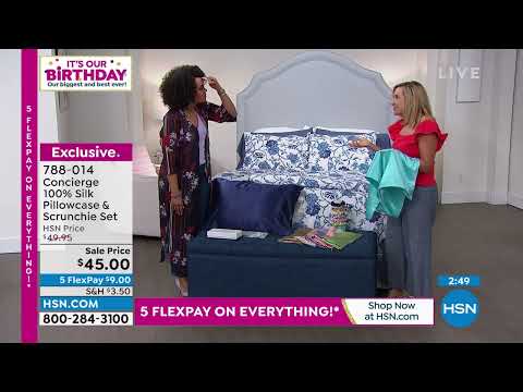 Concierge Collection 100% Silk Pillowcase and Scrunchie ...