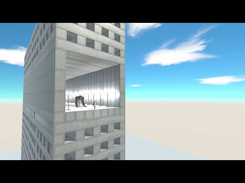 Wobbly Tunnel Fight in Wobbly Building by GORO THE GIANT vs ALL UNITS Animal Revolt Battle Simulator