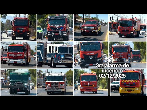 BOMBEROS RUMBO A 3RA ALARMA DE INCENDIO EN LA COMUNA DE EL BOSQUE 02 12 2025
