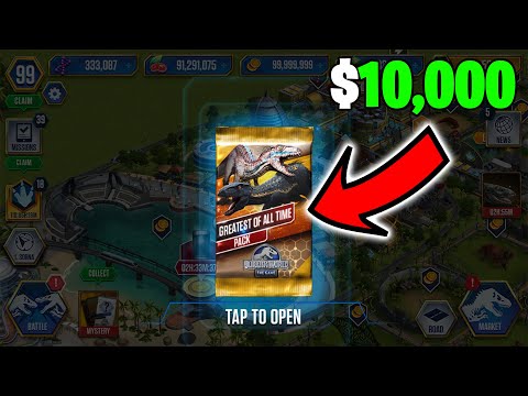 I SPENT $10,000 ON PACKS! (COMPILATION) | Jurassic World: The Game