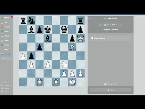 Diagonal Overload. Daily Chess Puzzles (31-1-2024) #chess #puzzle #puzzlebattle #dailypuzzle