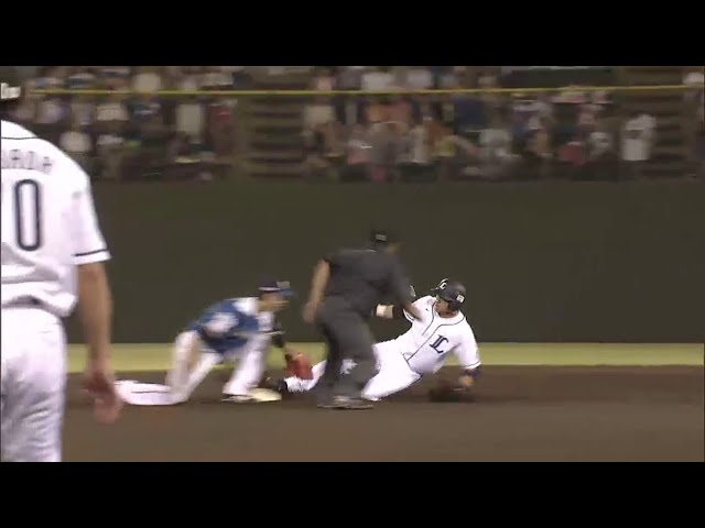 4回裏 ライオンズ・ランサムが1軍昇格即タイムリー!! 貴重な同点打を放つ!! 2014/7/3 L-F