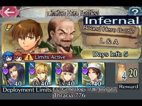 The battle with Limited unit : Vs. Leif & August - Infernal (with F2P units, No SI but seals)