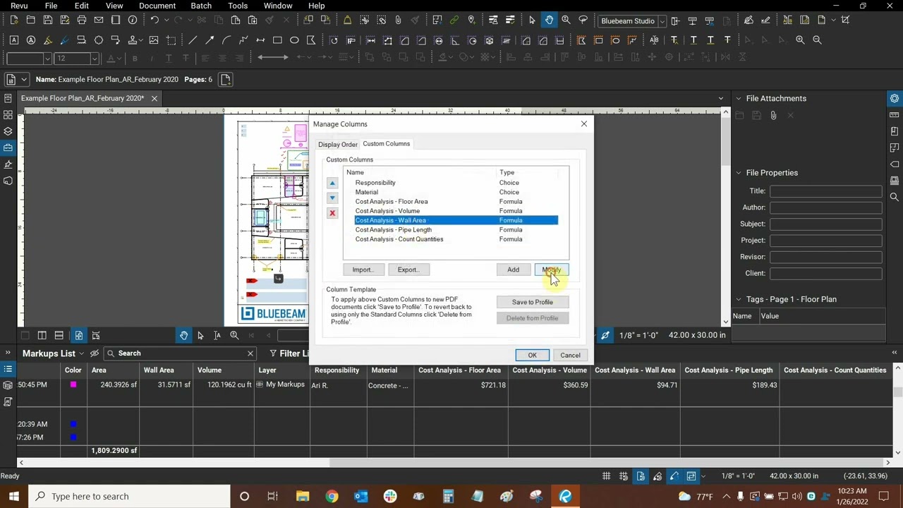 Cost Analysis & Quantity Takeoffs with Bluebeam Revu