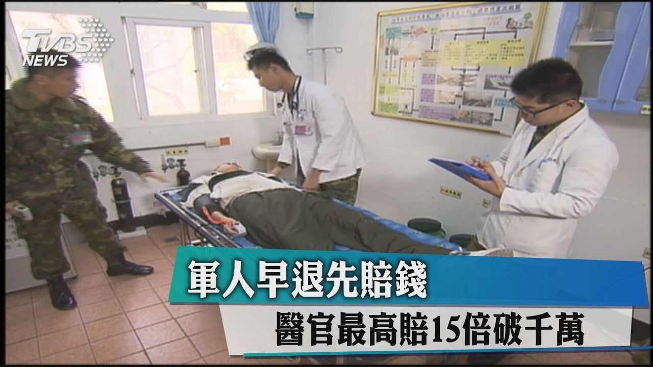 軍人早退先賠錢 醫官最高賠15倍破千萬!