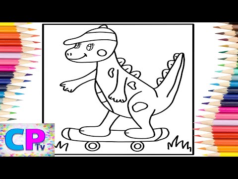 Cute Dinosaur Coloring Pages/Dinosaurs on a Skateboard/Tobu - Back To You [NCS Release]