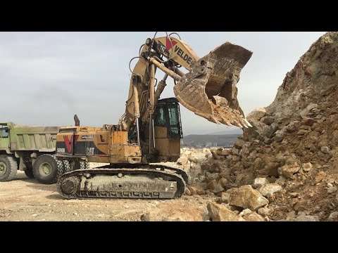 Caterpillar 5090B Shovel Excavator Loading Hitachi Dumpers - Sotiriadis/Labrianidis Mining Works