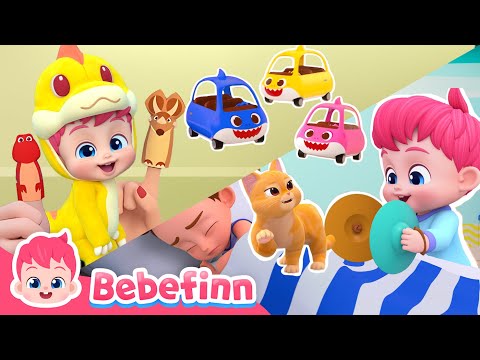 Mix-Morning Song2, Baby Car, Dino Finger FamilyㅣSong for KidsㅣBebefinn Nursery Rhymes