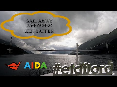 Sail Away Eidfjord 25-facher Zeitraffer AIDA Prima 13-06-2022 (4K) | Unsere AIDA Reise 6-2022 |