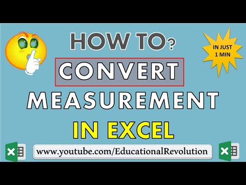 how to convert measurement in excel fastest way