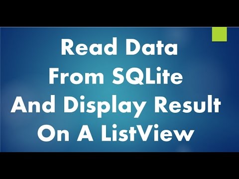 Get information's from SQLite Database and display in ListView
