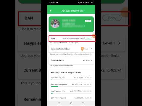 Easypaisa IBAN Number check in Mobile #easypaisa_iban_number #check_iban_number_easypaisa #youtube
