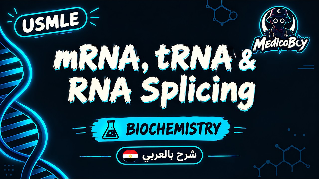 mRNA, tRNA & RNA Splicing | USMLE Step 1 | شرح بالعربي
