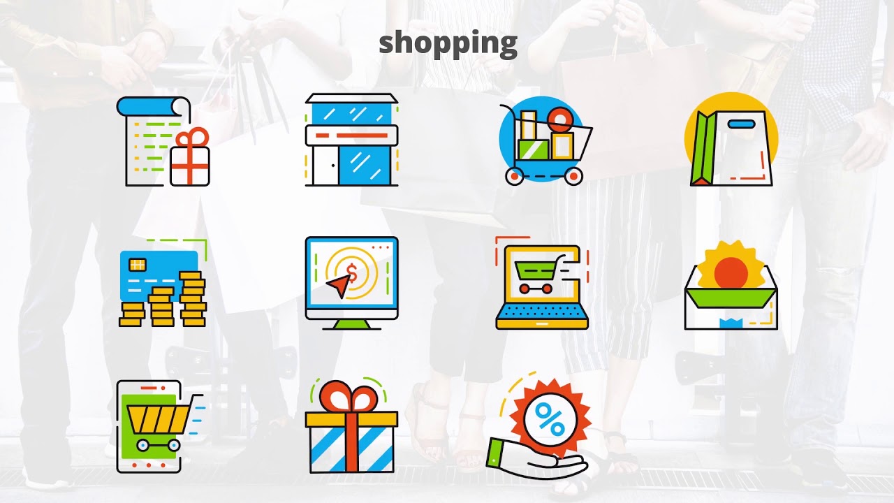 Shopping - Flat Animated Icons | Elements - Envato elements