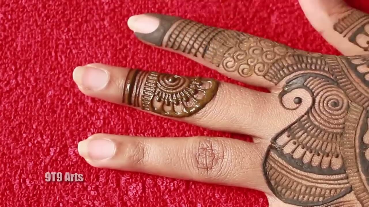 new stylish floral mehndi design for hands by 9t9 arts