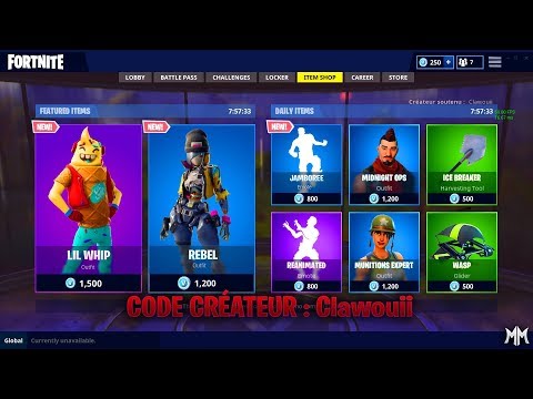 boutique fortnite du 21 fevrier 2019 fortnite item shop february 21 2019 code createur clawouii - boutique fortnite 23 mars 2019