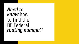 How to Find the OE Federal Routing Number