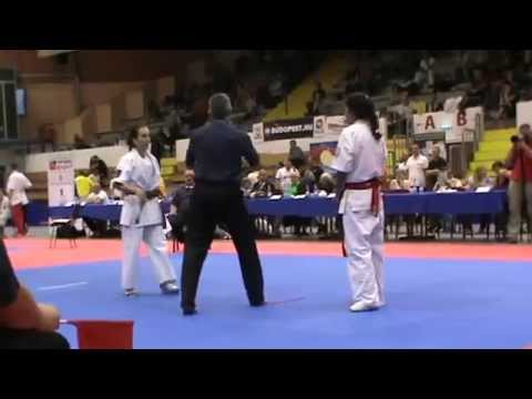 Shinkyokushinkai Cup of Europe 2015 - Dzhunai Alieva  - fight 1