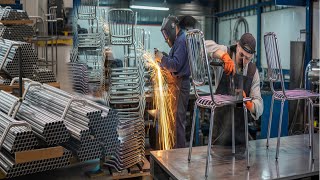 Incredible Factory Process: How Steel Chairs Are Made Step by Step | S