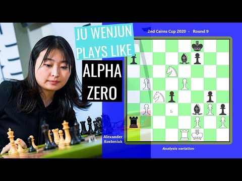 Ju Wenjun plays like AlphaZero | Kosteniuk vs Wenjun Cairns Cup 2020 Final Round